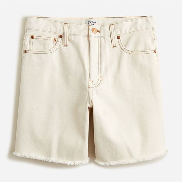 J. Crew NWT Mid-length Denim Short in Ecru 25 - Picture 3 of 12